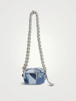 Crystal Cobra Patchwork Denim Camera Bag
