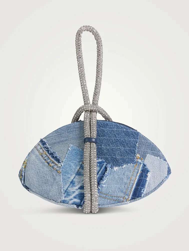 Knot Patchwork Denim Clutch