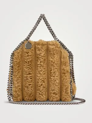 Tiny Falabella Faux Shearling Tote Bag