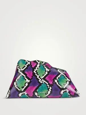 8.30 PM Snakeskin-Embossed Leather Clutch