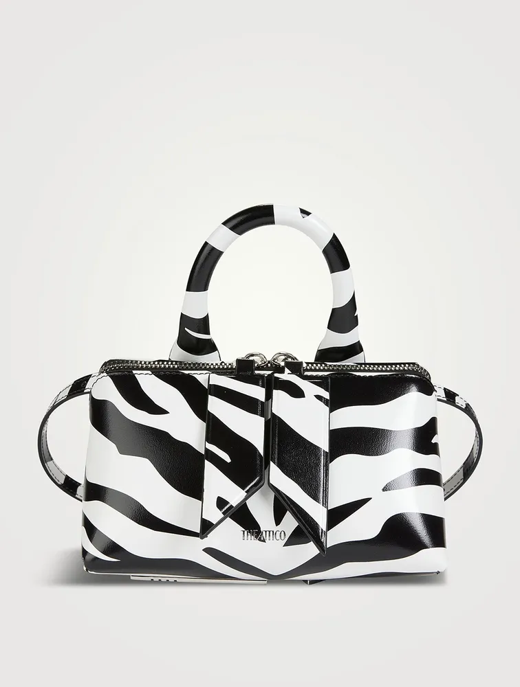 Friday Leather Crossbody Bag In Zebra Stripe Print