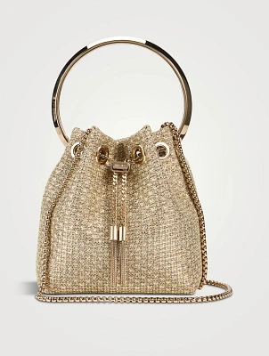 Bon Bon Crystal Mesh Satin Clutch