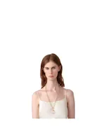 18K Gold Amulet Pendant With Rock Crystal