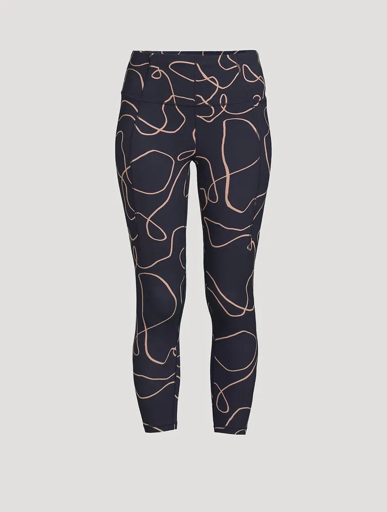 Super Soft 7/8 Yoga Leggings Line Flow Print