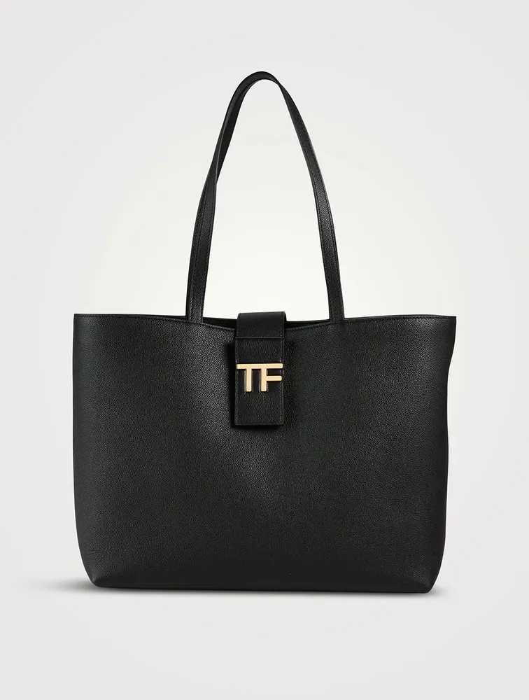 Small TF Leather Tote Bag