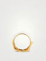 Feminine Waves 18K Gold-Plated Ring With Enamel