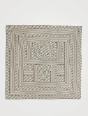 Silk Scarf Striped Monogram