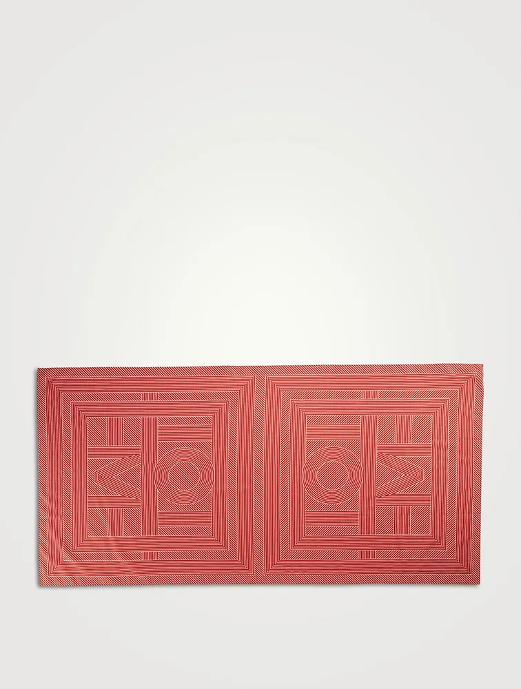 Cotton Silk Striped Monogram Sarong
