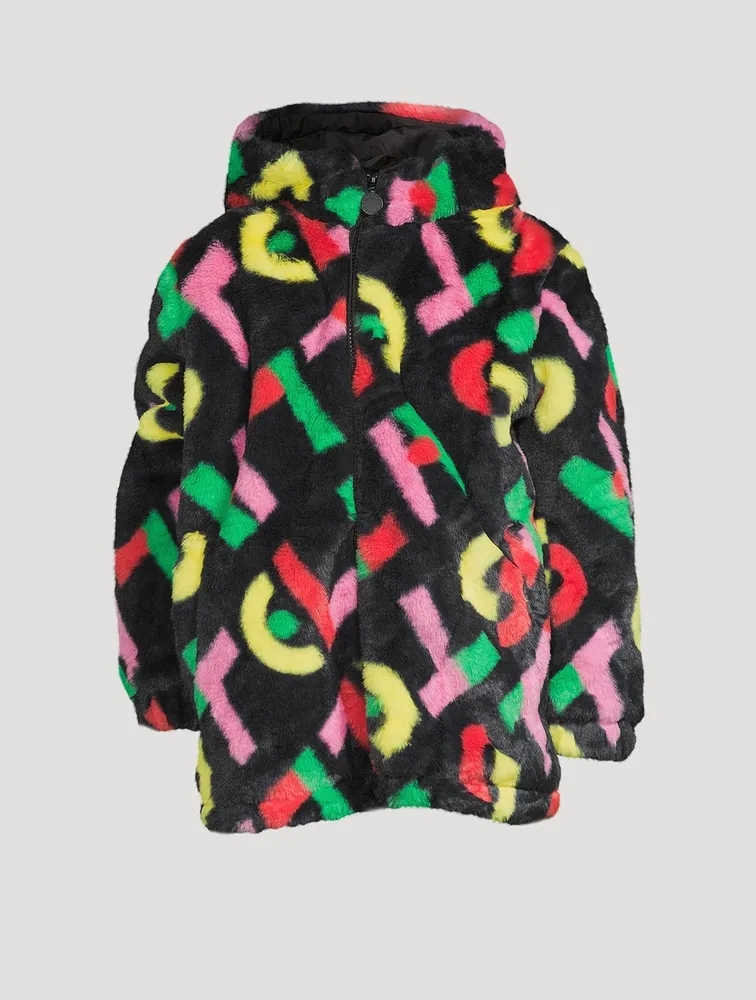 Faux Fur Coat With Stella Logo