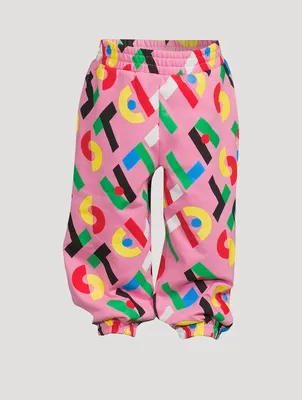 Cotton Fleece Jogger Pants Stella Print