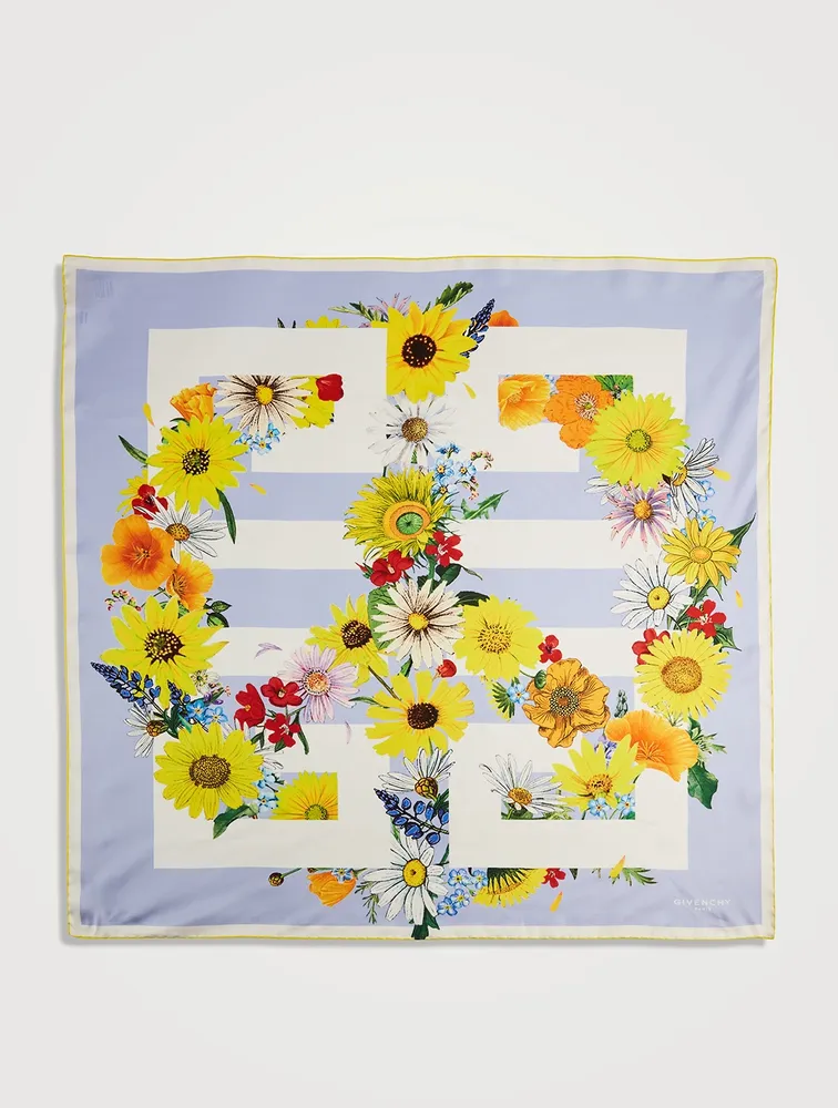 4G Flower Silk Scarf