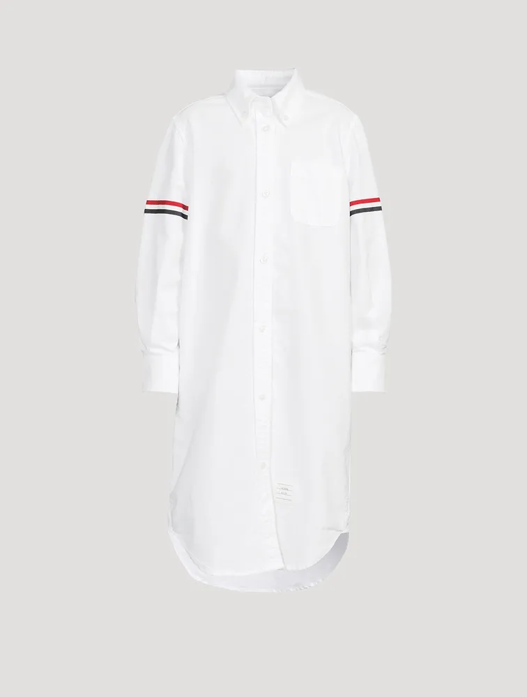 Oxford Knee-Length Shirtdress With Armbands