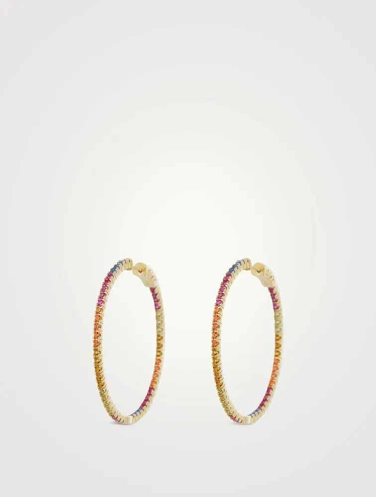 Gold Vermeil Rainbow Hoop Earrings