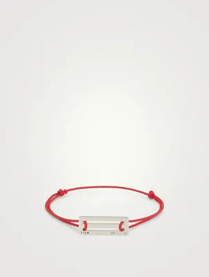 2.5g Polished Sterling Silver And Cord Bracelet