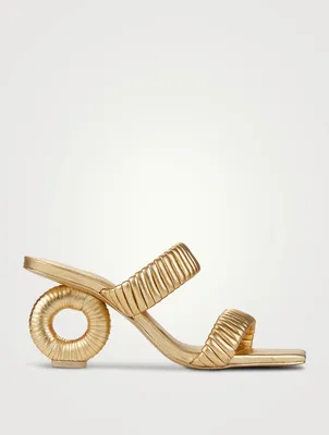 Valence Metallic Leather Mules
