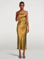 Giorgia Satin Bias Midi Dress