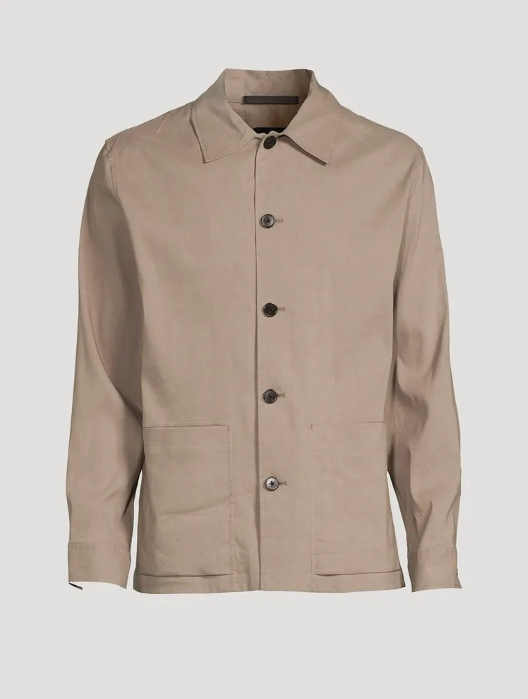 Linen-Blend Shirt Jacket