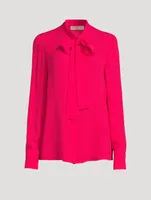 Silk Georgette Blouse With Scarf