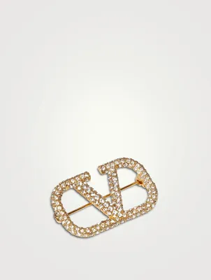VLOGO Brooch With Crystals