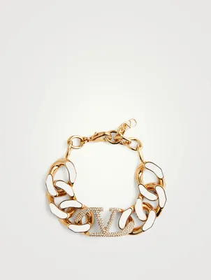 VLOGO Chain Bracelet With Crystals