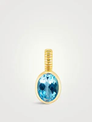 Magnetic 18K Gold Aquamarine Charm Pendant