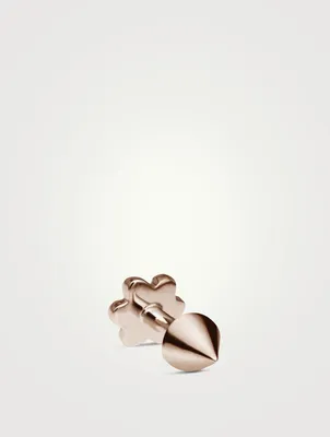 14K Gold Short Spike Threaded Stud Earring