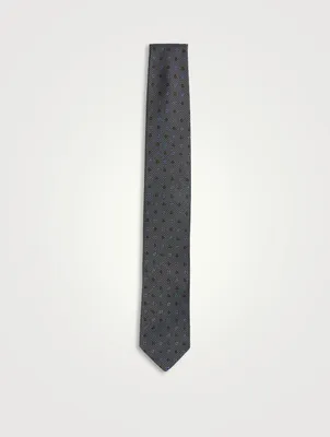 Silk Jacquard Textured Medallion Tie