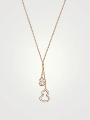 Petite Wulu 18K Rose Gold Necklace With Diamonds And Mother-Of-Pearl