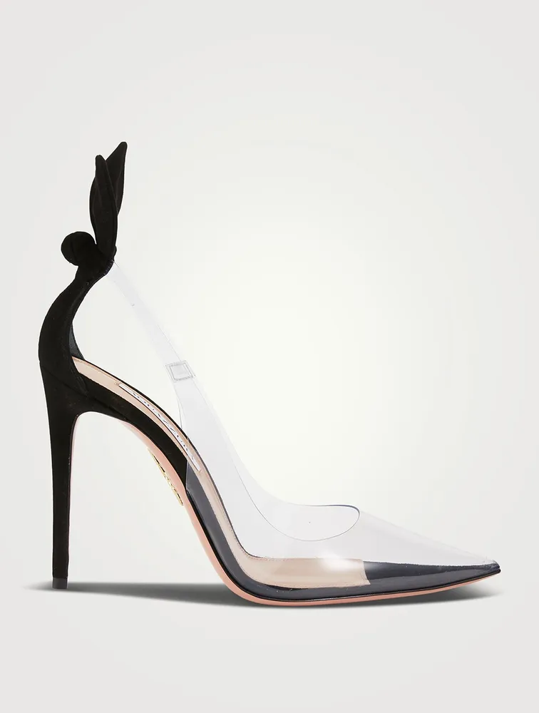 Bow Tie PVC And Suede Pumps