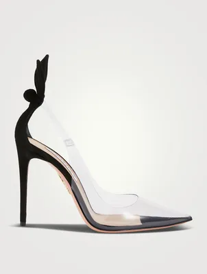 Bow Tie PVC And Suede Pumps
