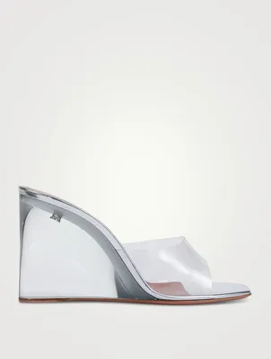 Lupita Glass Clear PVC Wedge Mules