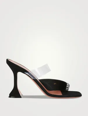 Paloma Suede Heeled Sandals With Crystals