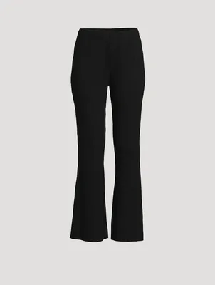 Rib-Knit Flared Pants