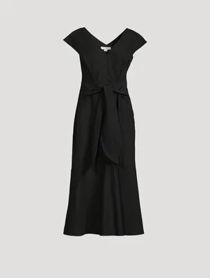Tie-Back Midi Dress