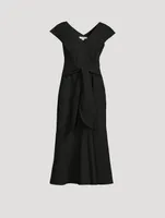 Tie-Back Midi Dress