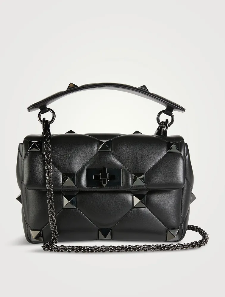 Medium Roman Stud Leather Shoulder Chain Bag