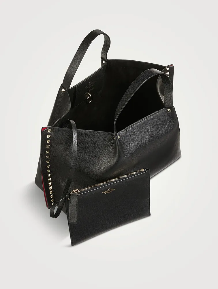 Medium Rockstud Leather Tote Bag