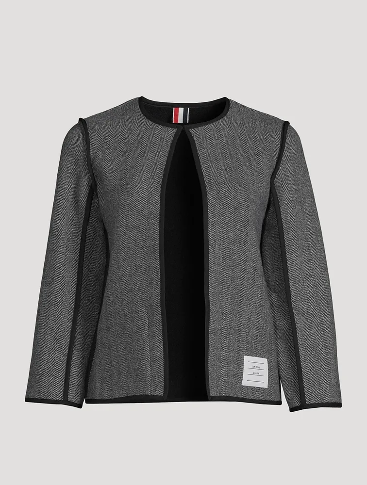 Reversible Herringbone Cardigan