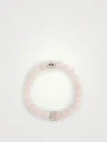 Bohème Rose Quartz Beaded Bracelet With Silver Topaz Moon Charm