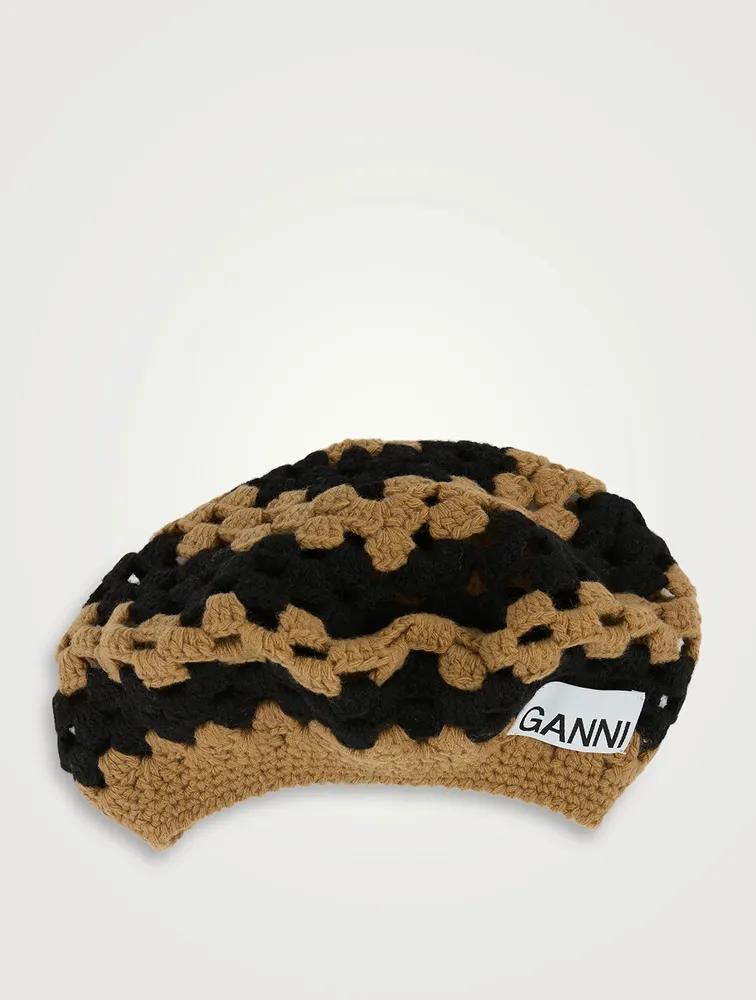 Striped Crochet Beret