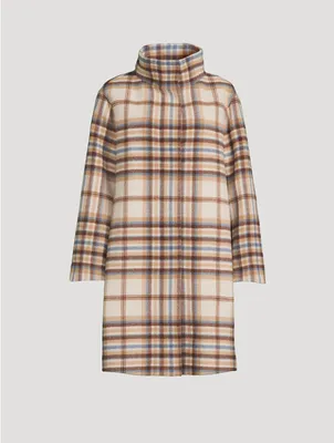 Cocoon Coat Plaid Print
