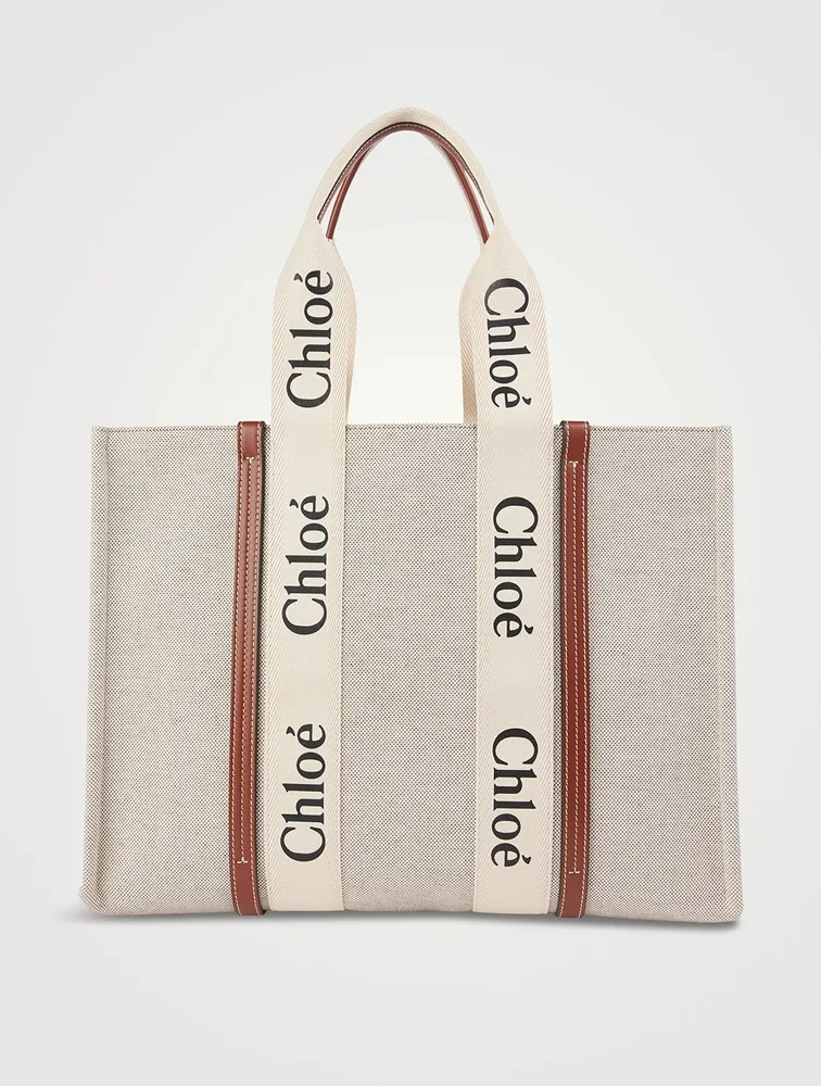 Large Woody Linen Tote Bag