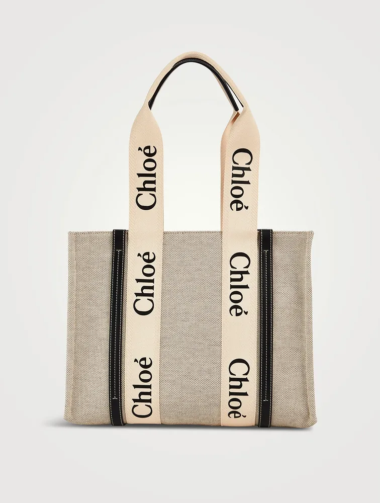 Medium Woody Linen Tote Bag