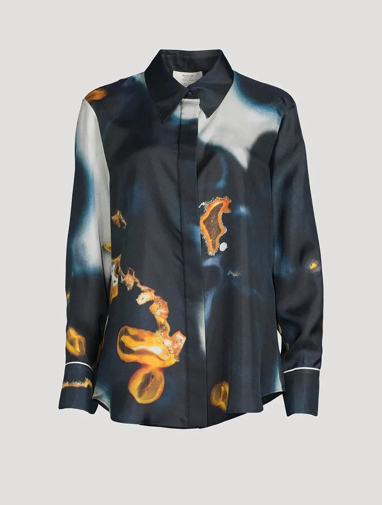 Silk Shirt Stone Print