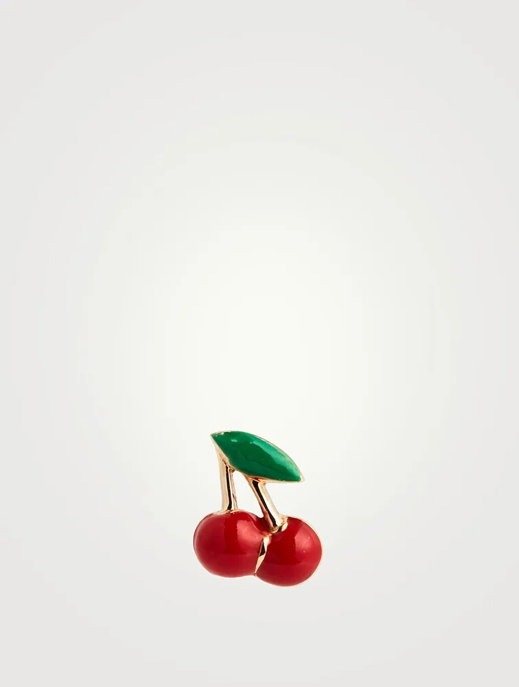 14K Gold Cherry Stud Earring