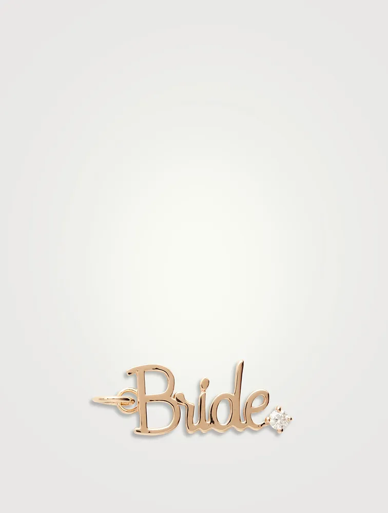 14K Gold Bride Charm With Diamond