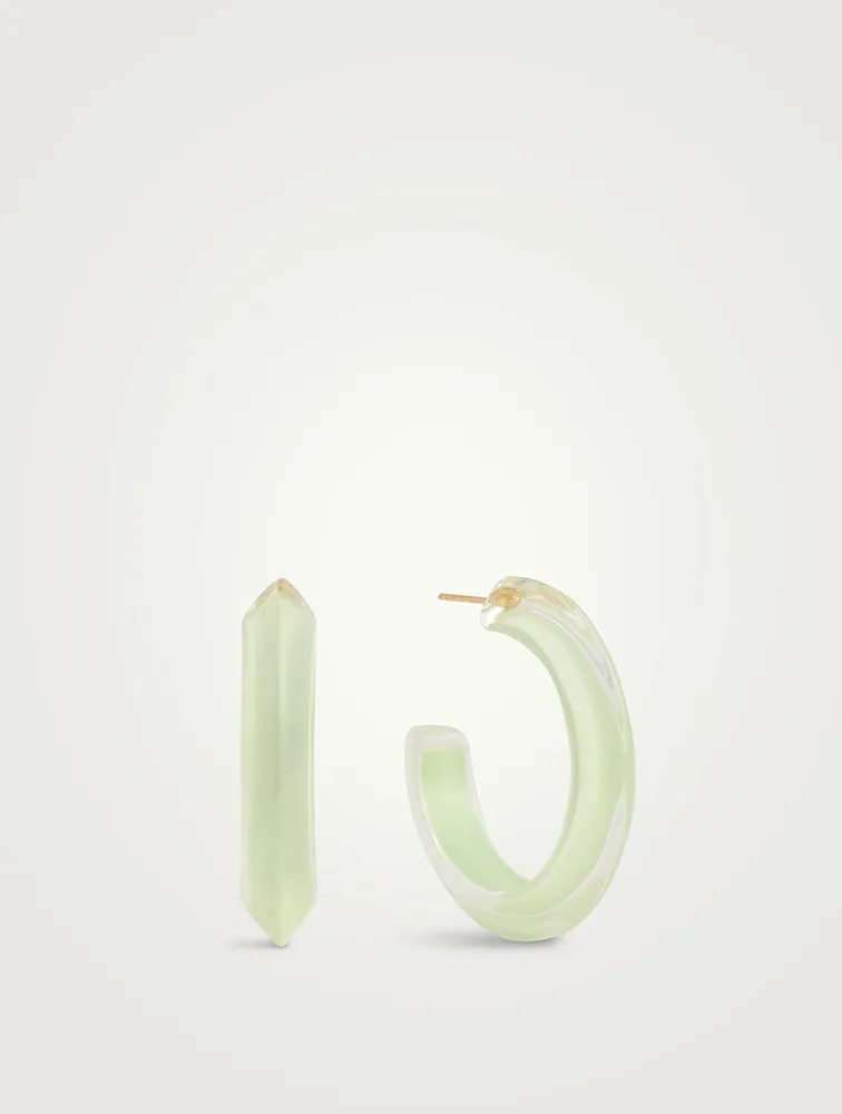 Small Jelly Lucite Hoop Earrings