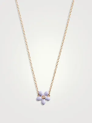 14K Gold Wildflower Necklace With Diamond