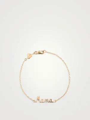 14K Gold Mama Bracelet With Diamond