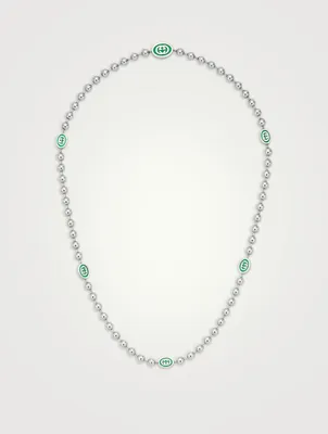 Sterling Silver Interlocking G Necklace